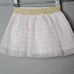 Carters Baby Girl 6 Months Lavender Gingham Tulle Skirt Spring Easter Gold Waist
